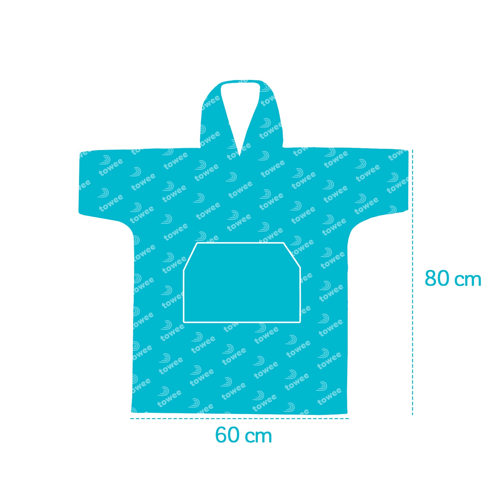 Surf poncho mono rosa, 70 x 100 cm