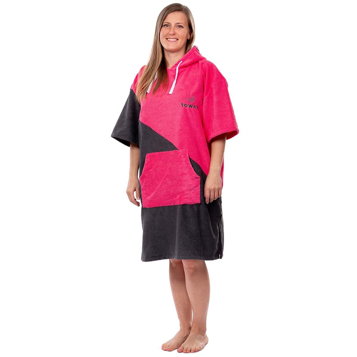 Surf Poncho Double rosa, 70 x 100 cm