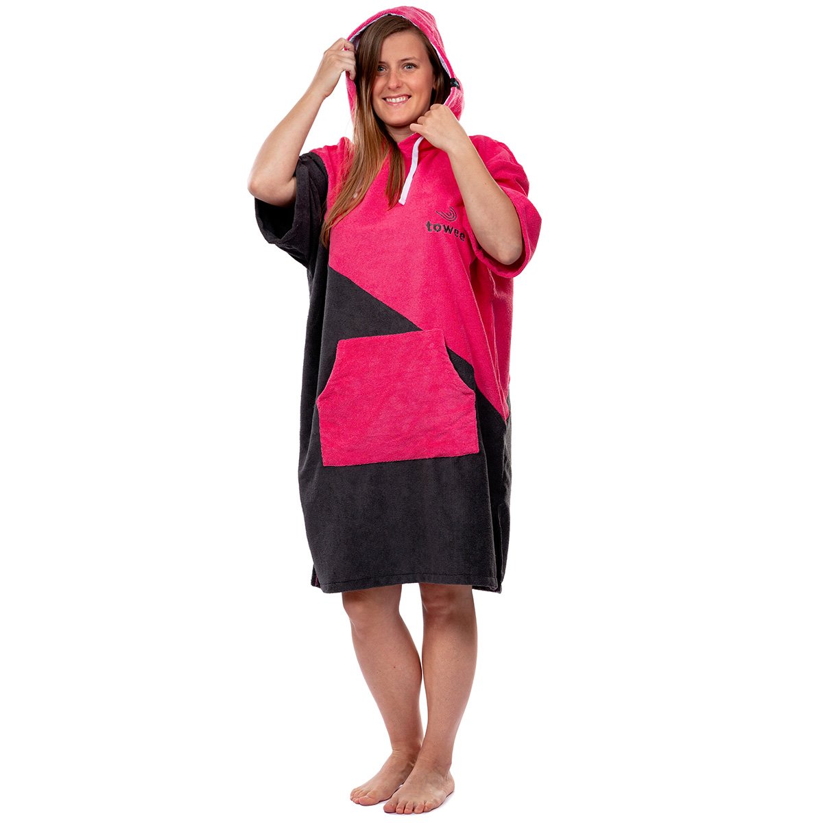 Surf Poncho Double rosa, 70 x 100 cm